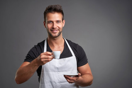 A young barista manの写真素材