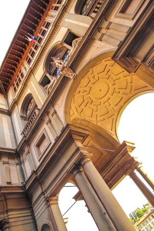 View on the historic architecture in Florence, Italy on a sunny day.の写真素材