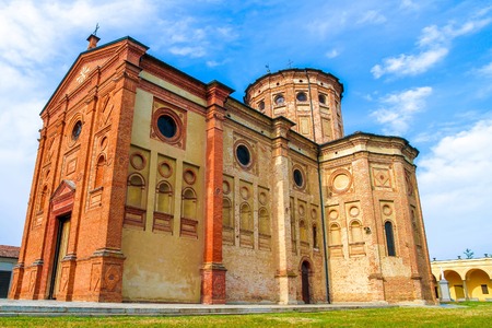 View on an old historic church in Italy on a sunny day.の写真素材