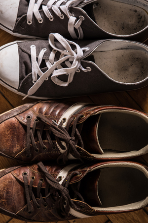 Some used sneakersの写真素材
