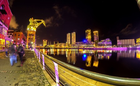 Puerto Madero in Buenos Aires in Argentina at nightのeditorial素材