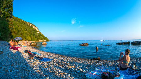 View on the beach in Triesteのeditorial素材
