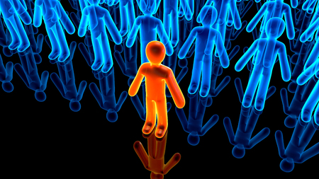 3D rendered Illustration of Followers appearing behind a Avatar icon.
