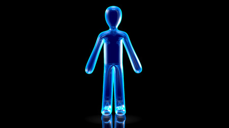 3D rendered Illustration of a pulsating 3D Icon Avatar.