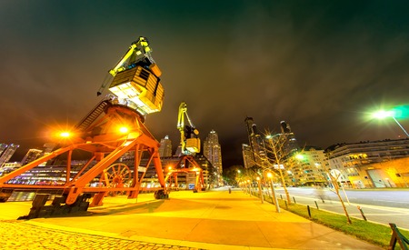 Puerto Madero in Buenos Aires in Argentina at nightのeditorial素材