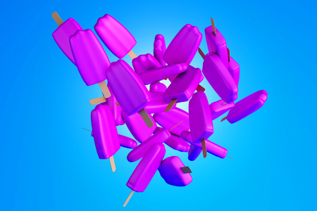 3D rendered illustration of Wild Berry ice cream.の写真素材