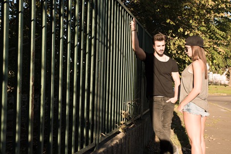Young HipHop Couple in a urban environmentの写真素材