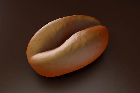 3D rendered Illustration of a roasted coffee bean.の写真素材