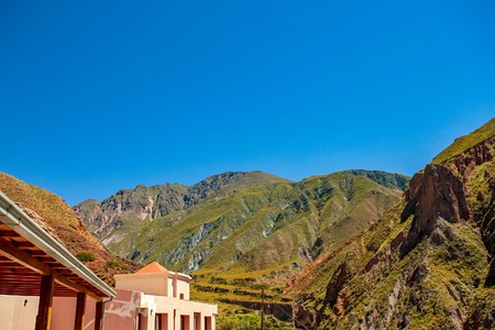 View on the historic architecture in Iruya, Argentina, South America on a sunny day.の写真素材