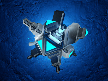 3D rendered Illustration of a medical microscopic Nano Bot particle .