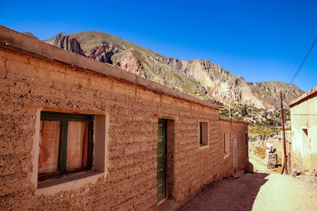 View on the historic architecture in Iruya, Argentina, South America on a sunny day.の写真素材