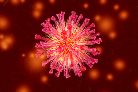 3D rendered Illustration of a generic Virus in the blood stream.
