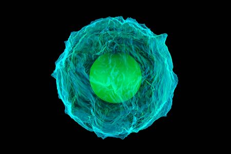 3D Illustration of a living cell isolated on black.