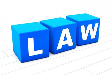 3D rendered illustration of the word Law.の写真素材