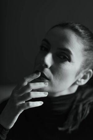 Emotive sensual Portrait of a beautiful woman..
