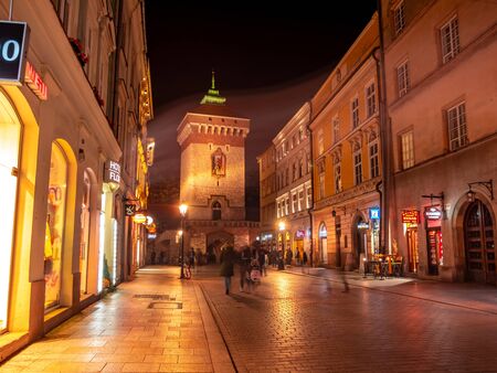 KRAKOW, POLAND - CIRCA NOVEMBER 2019: View on the historic center of the city circa November 2019 in Krakow, Poland..のeditorial素材