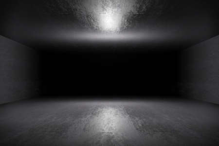 3D Illustration of a dark architecture Interior visualisation of a industrial or science fiction...