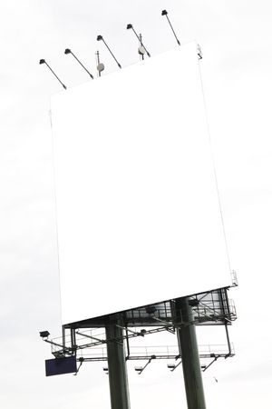A blank billboard with empty white spaceの写真素材