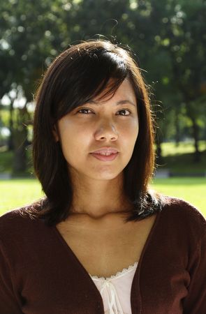 Portrait of a young Asian womanの写真素材