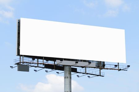 A blank billboard with a blue skyの写真素材