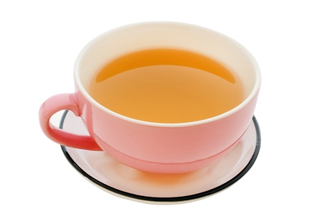 A large cup of tea isolated on a white background with clipping pathの写真素材