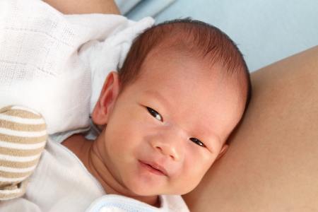 A happy baby boy smilingの写真素材