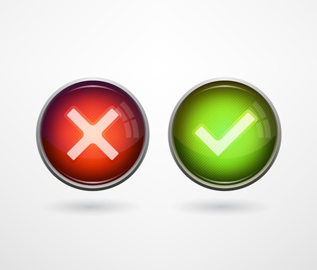 3D buttons yes/noのイラスト素材