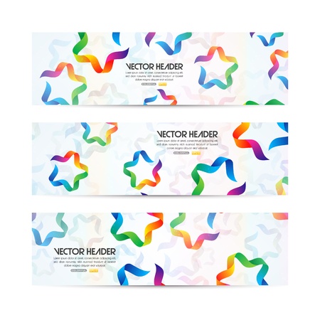 Ribbon stars vector headerのイラスト素材