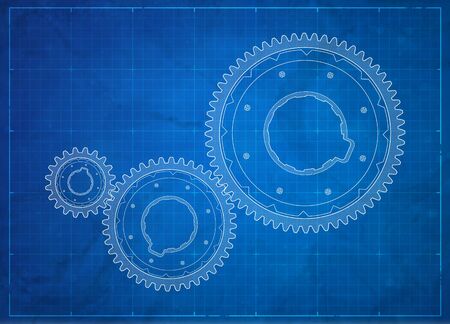 Gears blueprint  Business concept  Vector illustration のイラスト素材