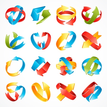 3d arrows set  vector illustrationのイラスト素材