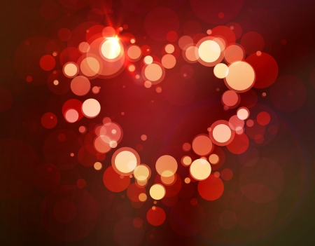 Shiny heart bokeh light Valentine s dayのイラスト素材