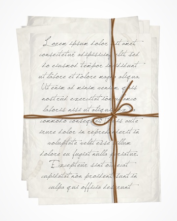 Vintage tied letter with calligraphy textのイラスト素材