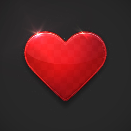 Vector illustration of beautiful red glossy heartのイラスト素材