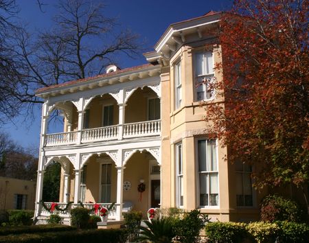 Victorian house in the King William historic district in San Antonio Texasの写真素材