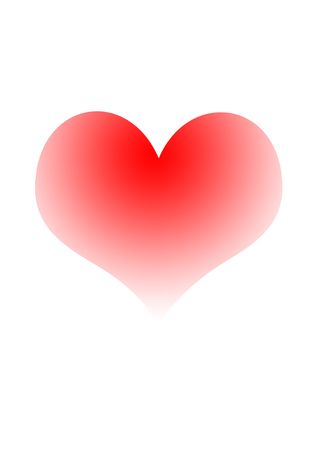 Red love heart isolated on white background.の写真素材
