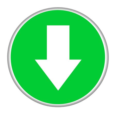 Green download button isolated on white background.