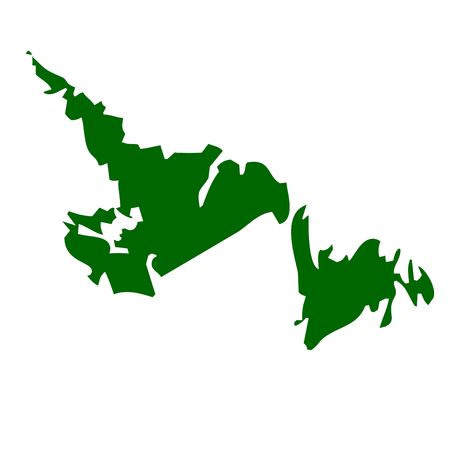 Map of Newfoundland province or territory in Canada, isolated on white background.の写真素材