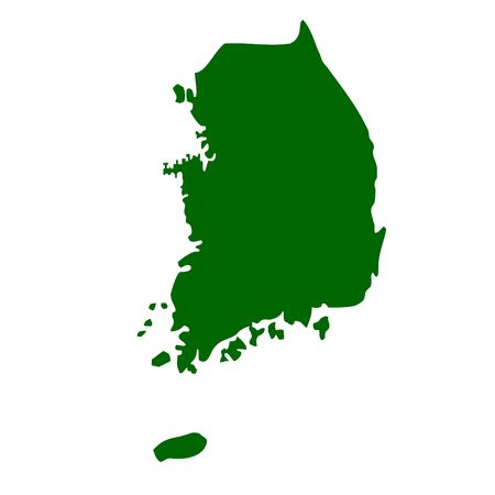 South Korea map isolated on white background.の写真素材