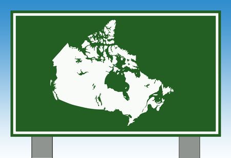 Canada road sign with copy space and blue sky background.の写真素材