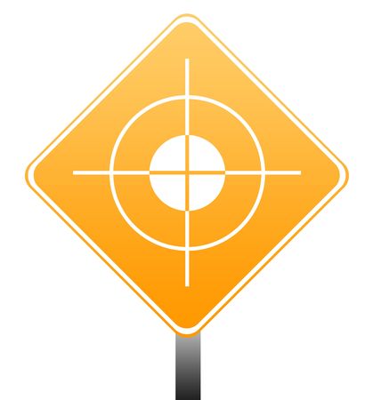 Target road sign isolated on white background with copy space.の写真素材