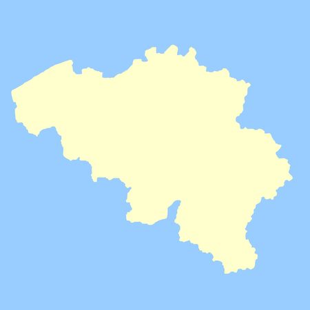 Map of Belgium isolated on a blue background.の写真素材