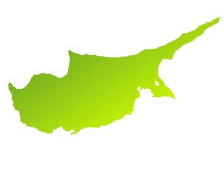 Green gradient map of Cyprus isolated on a white background.の写真素材