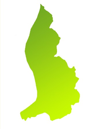 Green gradient map of Liechtenstein isolated on a white background.の写真素材