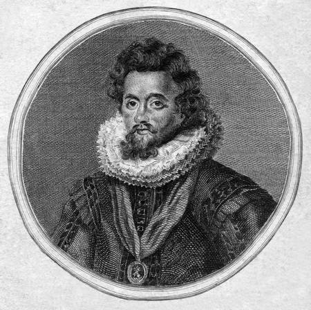 Engraving of James I of England or King James VI of Scotand. By British portrait engraver Charles Townley 1746 - 1800. Pulic domain image by virtue of age.の写真素材