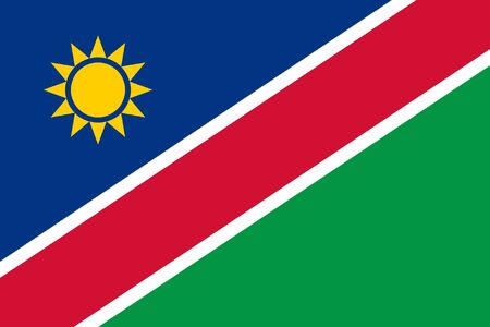 Sovereign state flag of country of Namibia in official colors.の写真素材