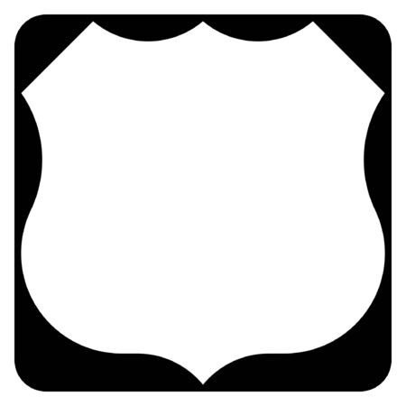 Blank American highway or route road sign, isolated on white background.の写真素材