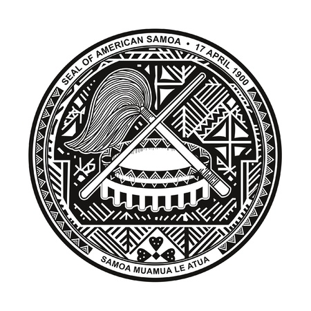 Seal or coat of arms of American Samoa; isolated on whiite background.の写真素材