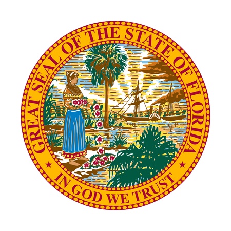 Seal of American state of Florida; isolated on whiite background.の写真素材
