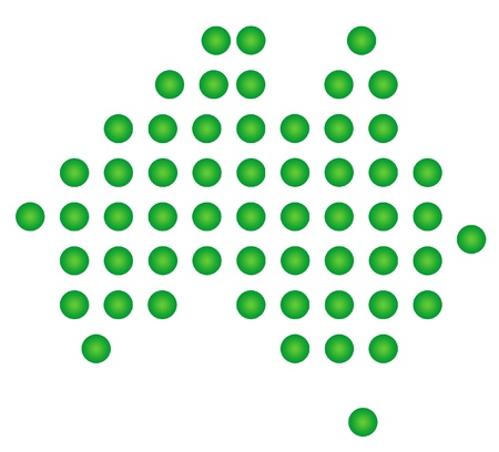 Abstract green map of Australia isolated on white background の写真素材