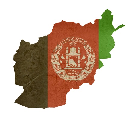 Grunge flag map Afghanistan isolated on white background.の写真素材